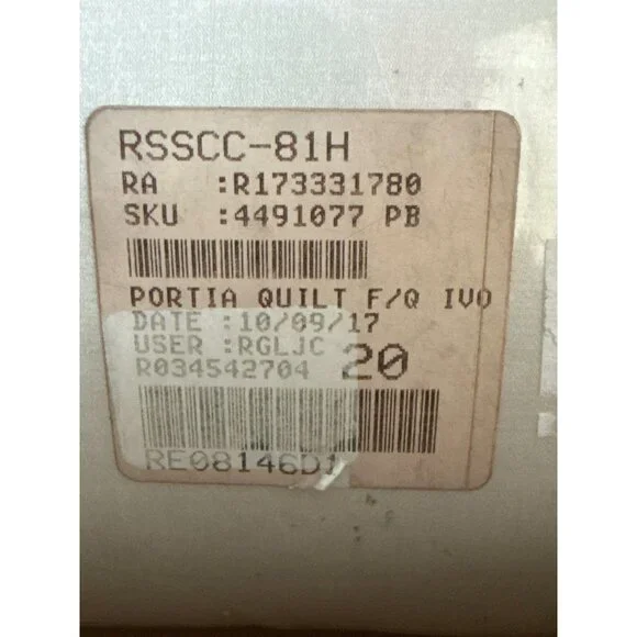 Pottery Barn Portia Full/Queen Ivory Quilt Cotton Silk Box Style New - Picture 7 of 7